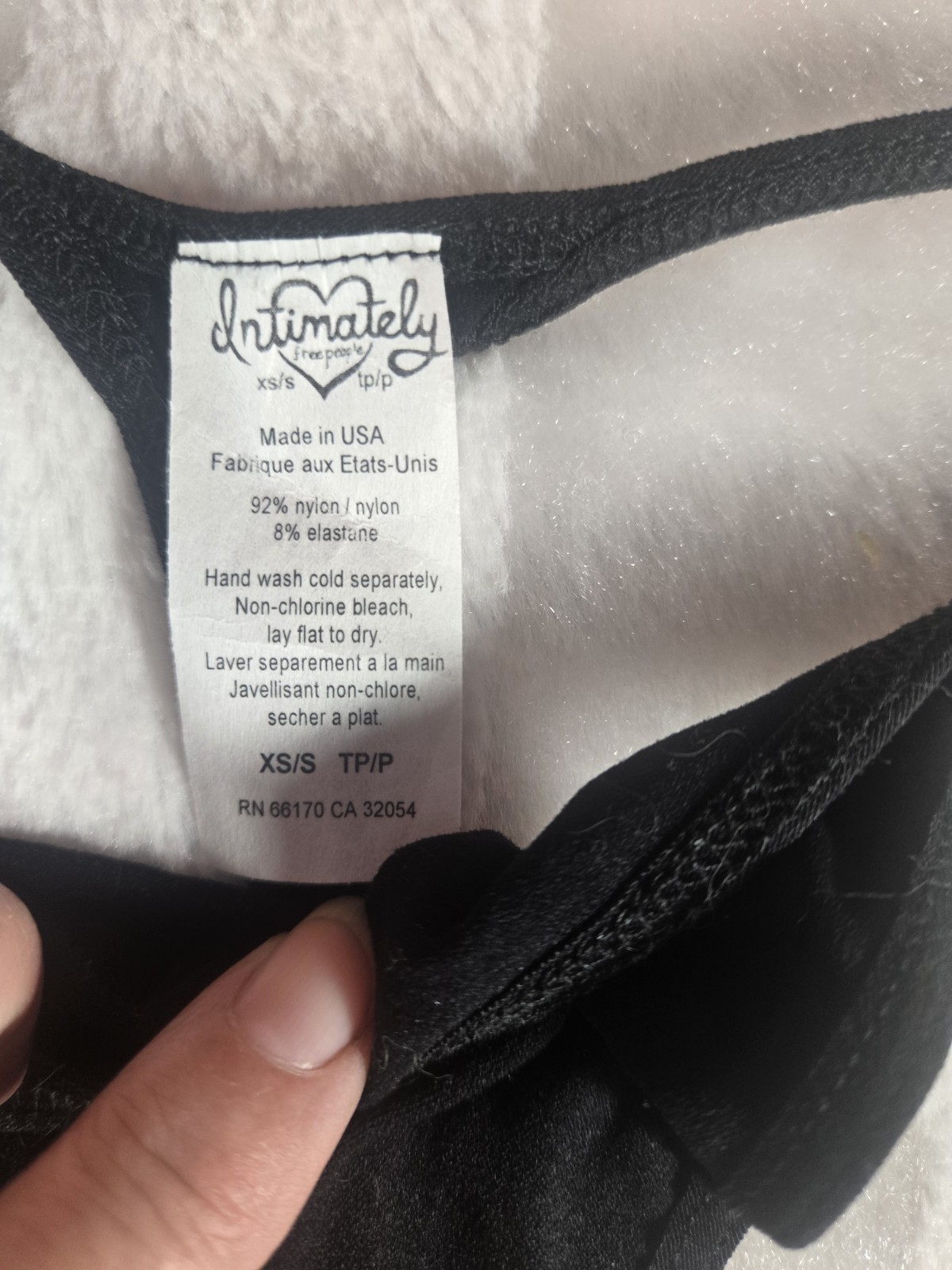 Free People Intimately String Knit Black Thong Size XS S *NEW*