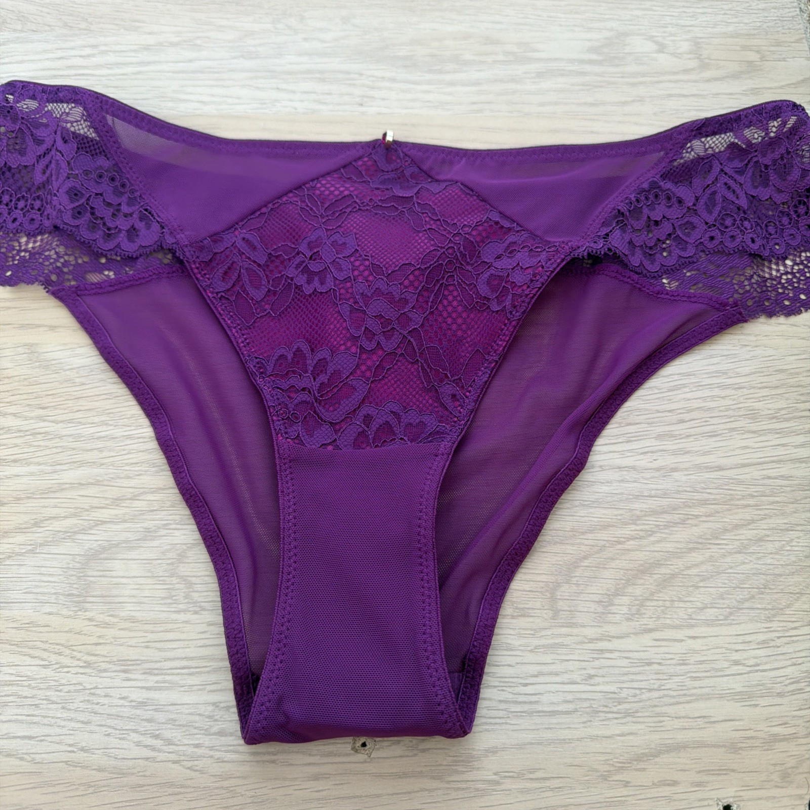 Ann Summers Sexy Lace Planet Size 10 Brazilians Briefs Purple R223