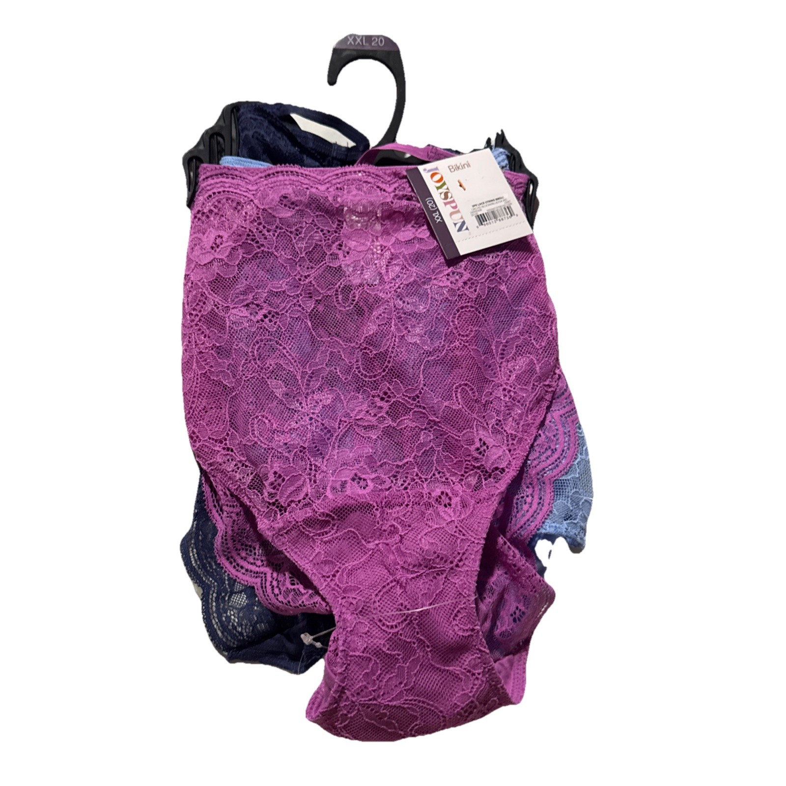 Joyspun Women’s XXL 20 String Bikini Panties 3 PACK Scalloped Lace #10726