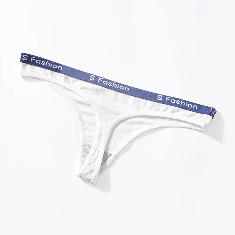 Cotton Thong Panties Women’s Low Rise Striped Solid Soft Breathable Everyday Fit