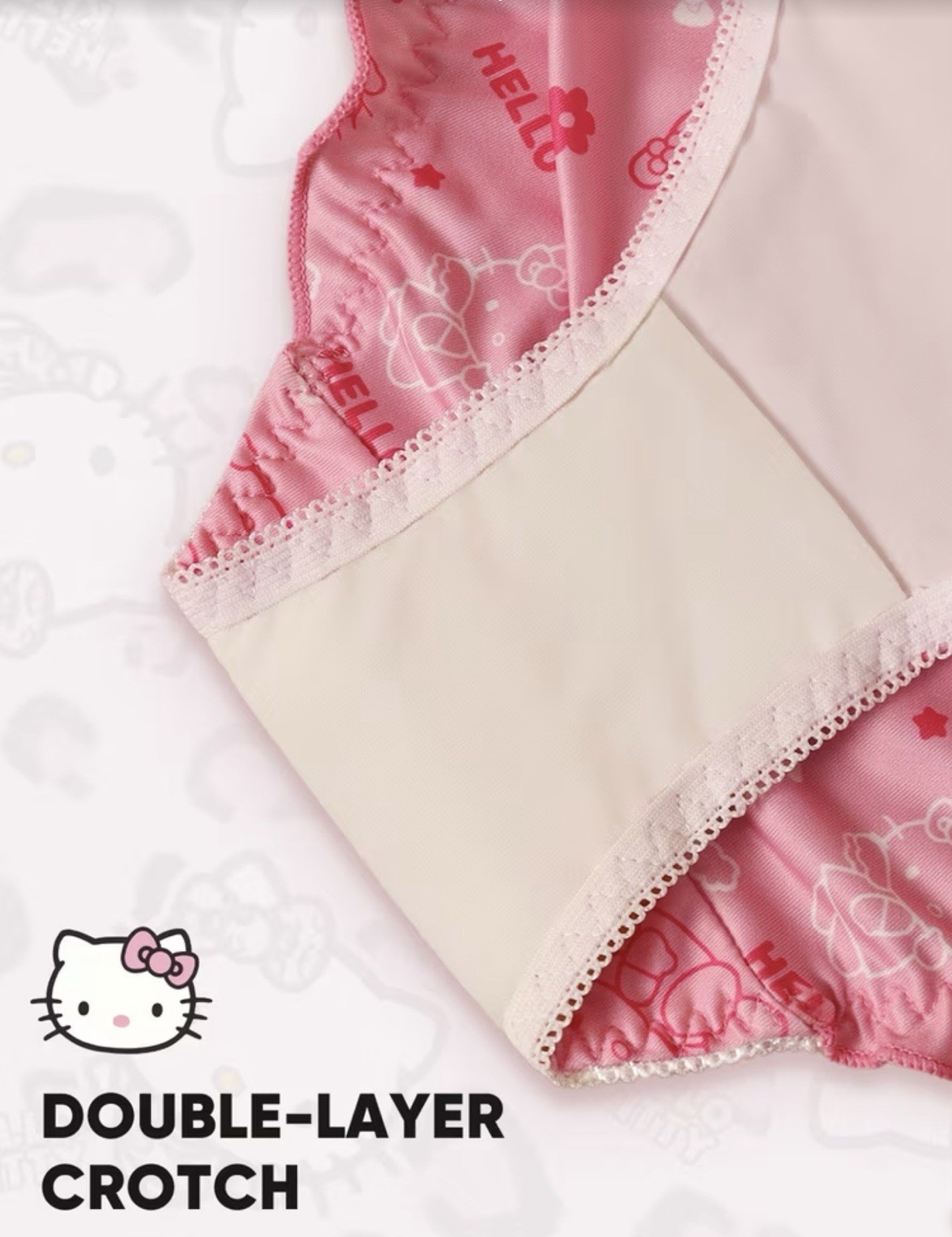 Women’s Teens Hello Kitty Cartoon Kawaii Briefs Stretch Fuchsia Pink White 3pk S