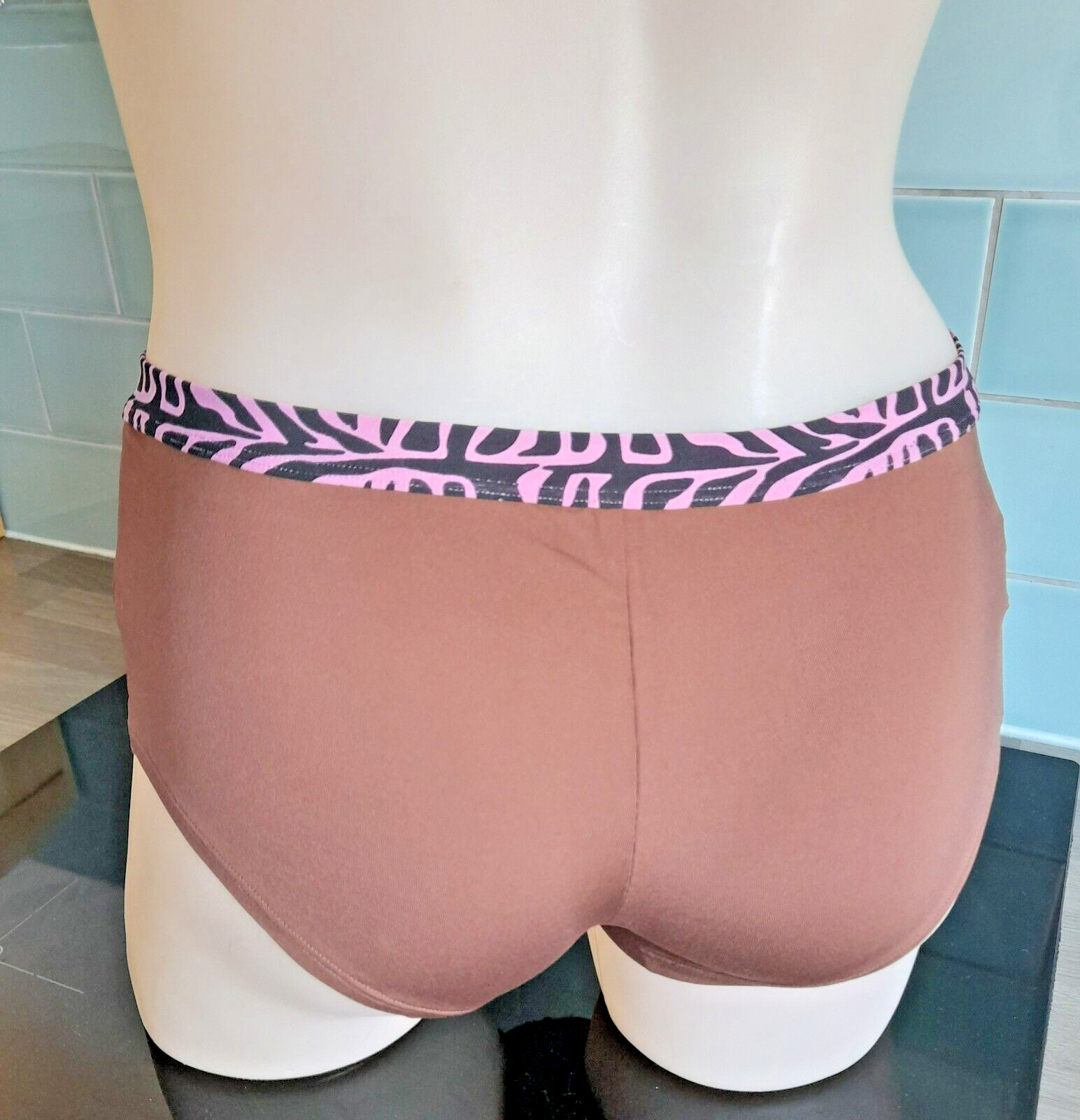 Marlies Dekkers Brown Shorts With A Black/Pink Zebra Trim