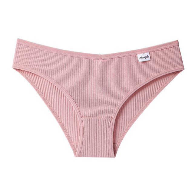 4 Pack Lot Sexy Womens Cotton Panties Briefs Ribbed Ladies Underwear Lingeries