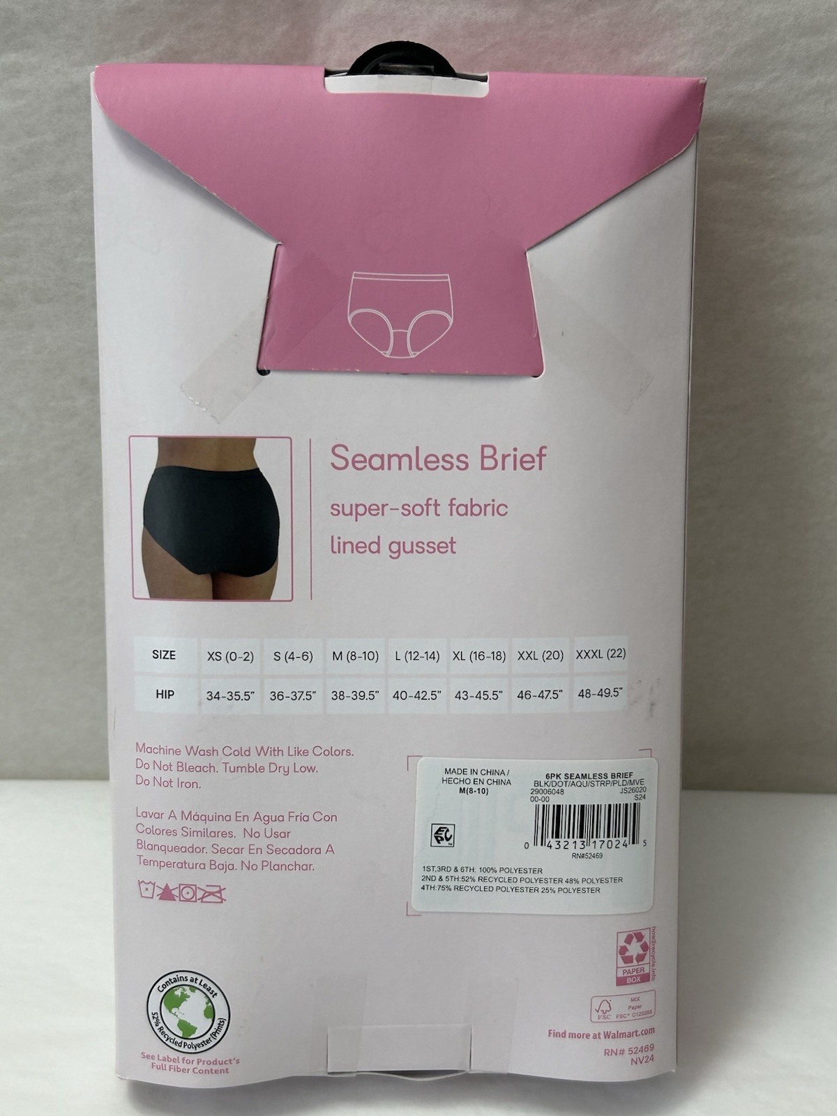 New JOYSPUN Womens 6 pair Seamless Brief Underwear Panties Size MEDIUM (8-10)