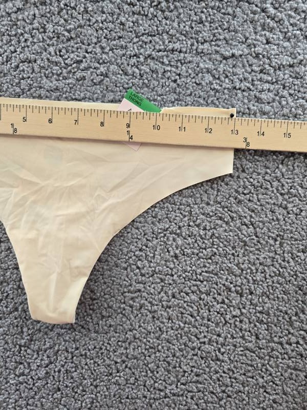 AQUA Intimates Microfiber Thong Women’s L Nude Seamless Elastic Waist Pull On