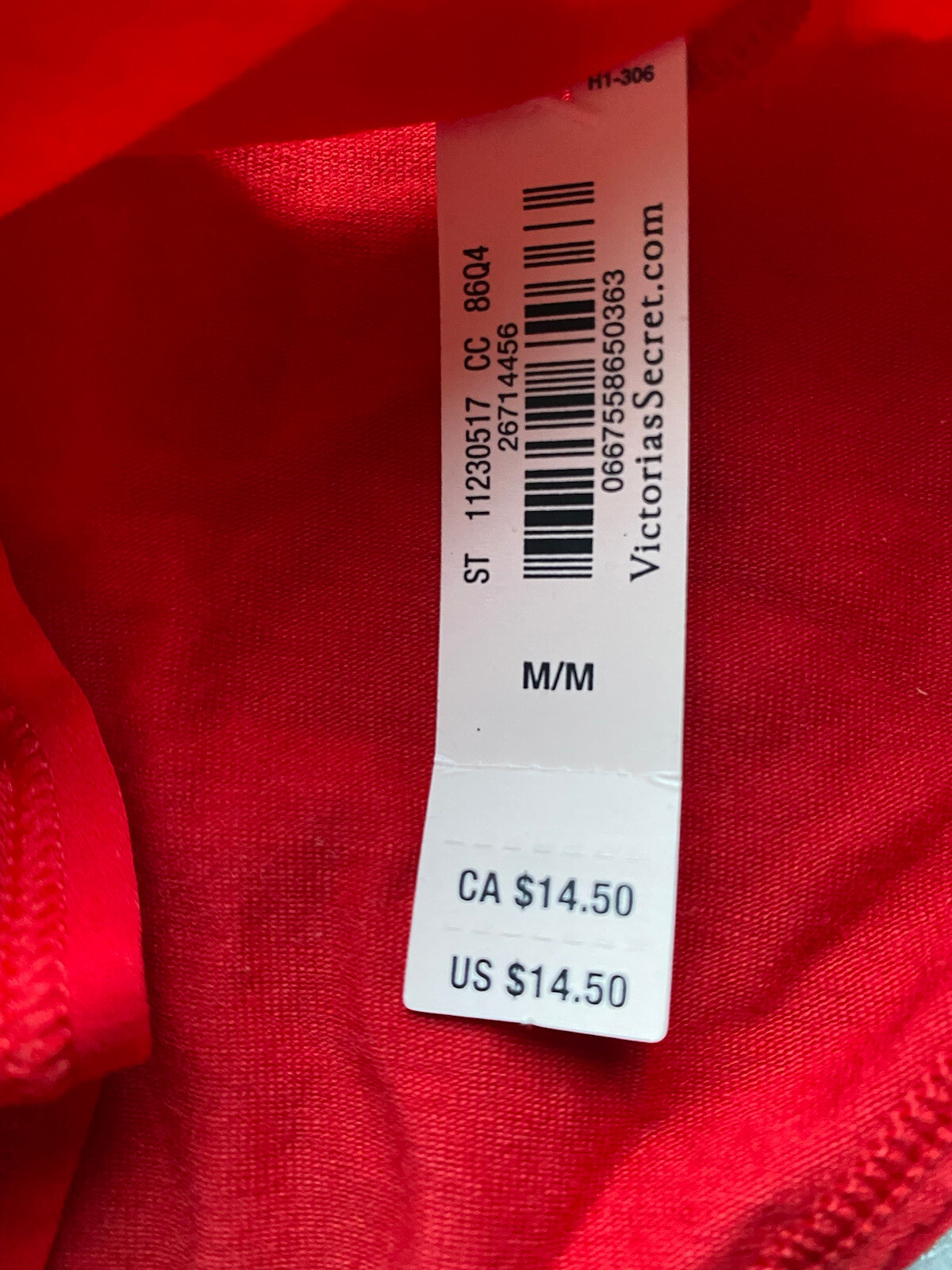VICTORIA’S SECRET SHINE RHINESTONE PATCH RED COTTON HIPHUGGER PANTY MEDIUM M NEW
