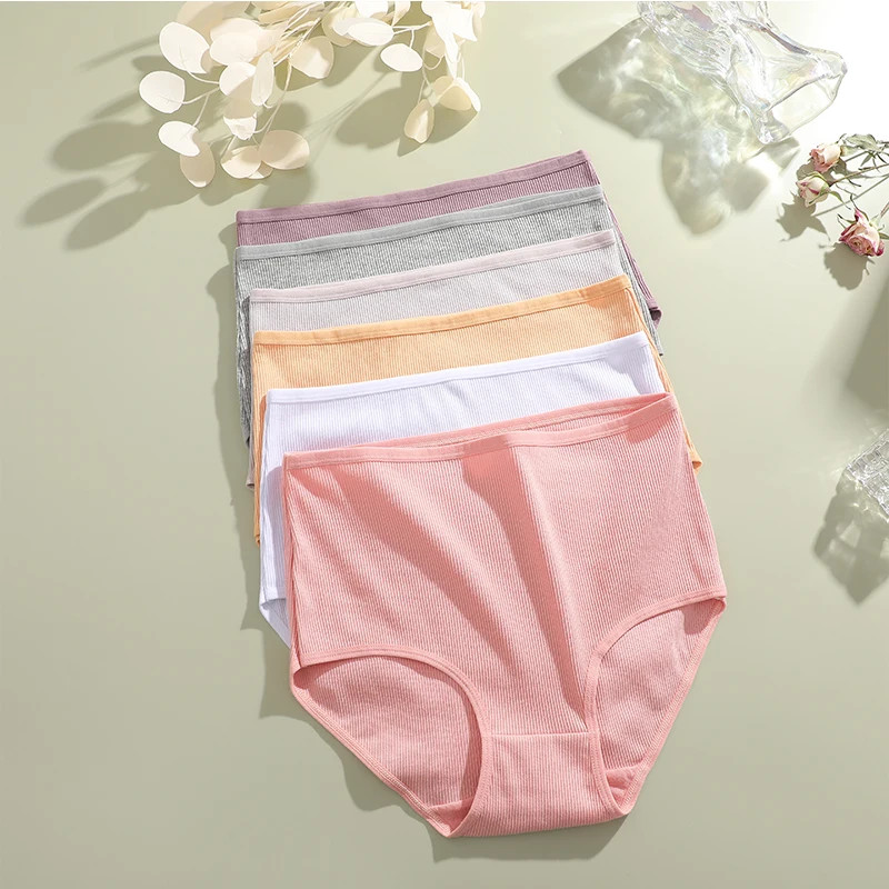 Cotton High Waist Panties Women’s Briefs Plus Size Soft Breathable Comfort 6 Pcs