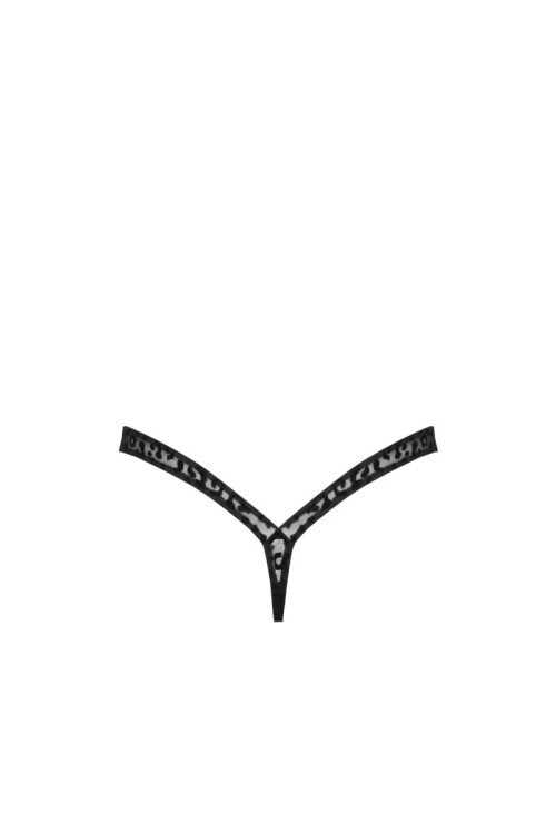 Women Leopard Print Flock Thong