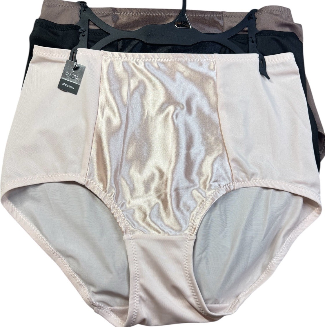 Marilyn Monroe Women’s 3 Pack FIRM TUMMY SHAPING BRIEF Nude Brown Black Size 1X