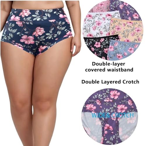 Womens Underwear Plus Size Panties XL-5XL Ladies Briefs Mid 5X-Large 7 Pack