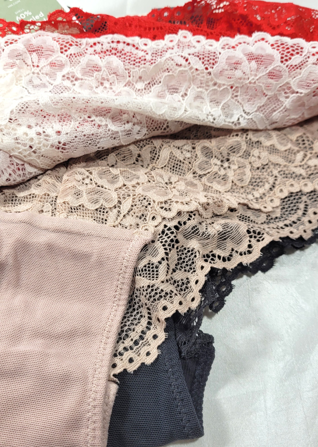 H&M 5 Pack Low Rise Cheeky Shorty Lace Hipsters Panties – Large (12/14)