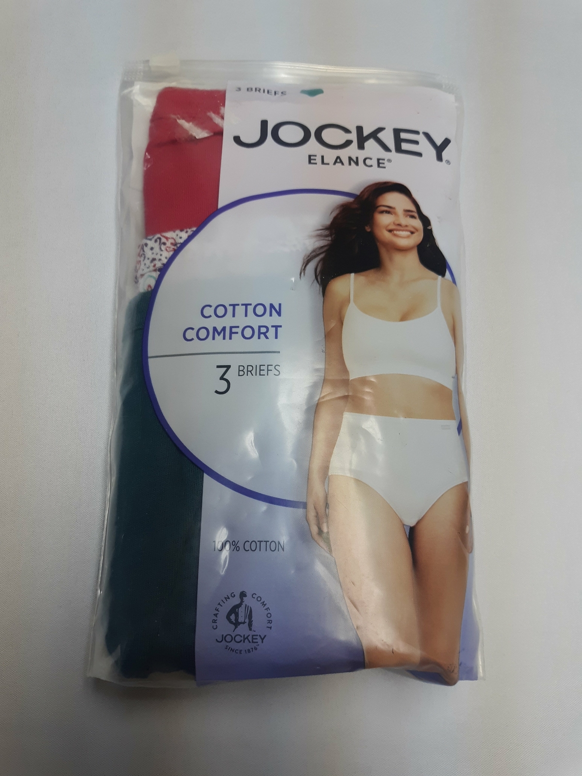 Jockey Elance Cotton Comfort Brief Panties – Size 5- 3 Pack Mixed Colors