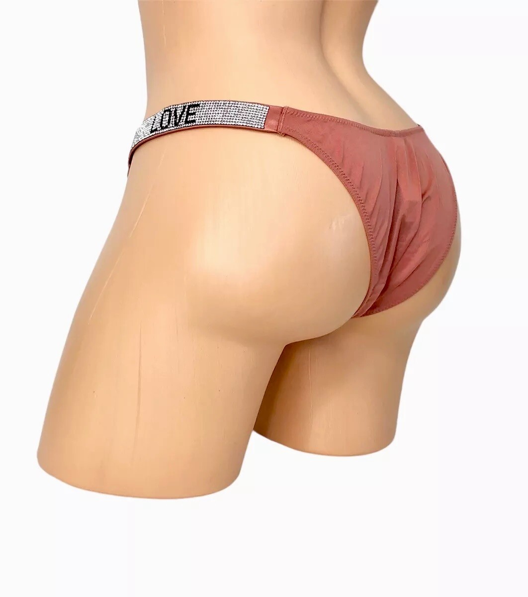 VICTORIA’S SECRET SHINE STRAP RHINESTONE BRAZILIAN PANTY SIZE XL NWT