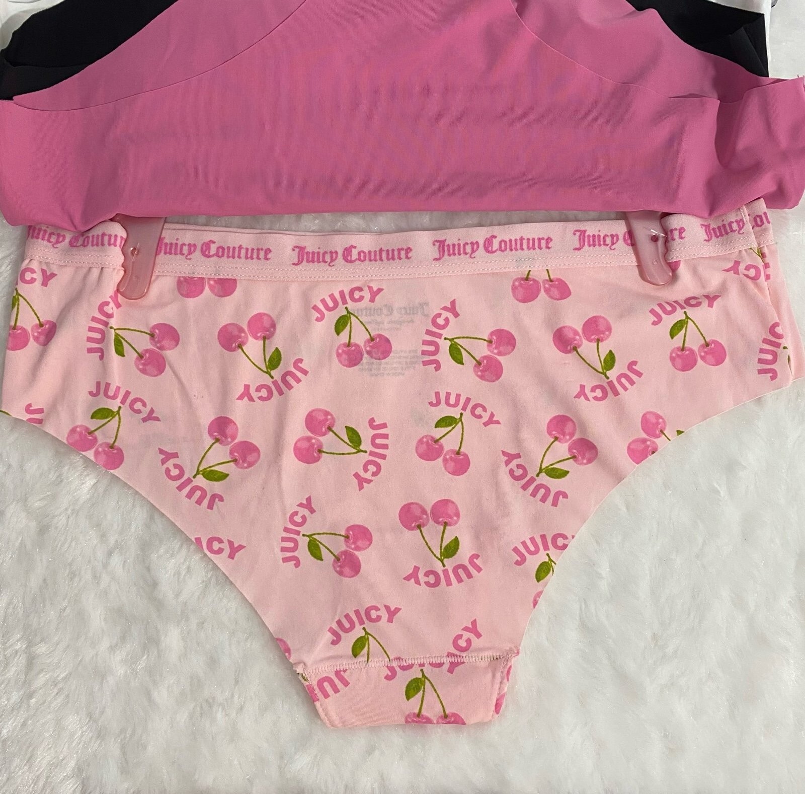 Juicy Couture Bikini Brief Pink, Black, White, Gray Logo 5 Panties Set Size S