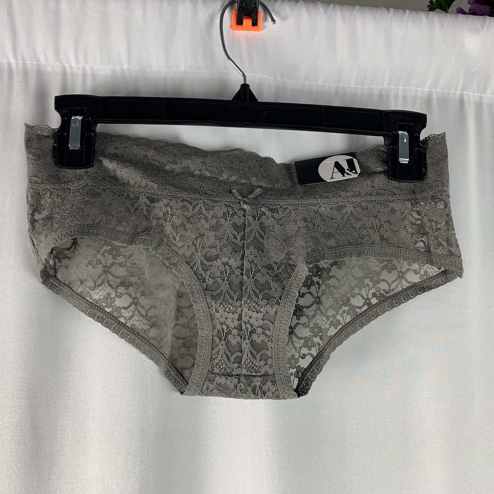 A and I Womens Charcoal Lace Panties Multiple Sizes
