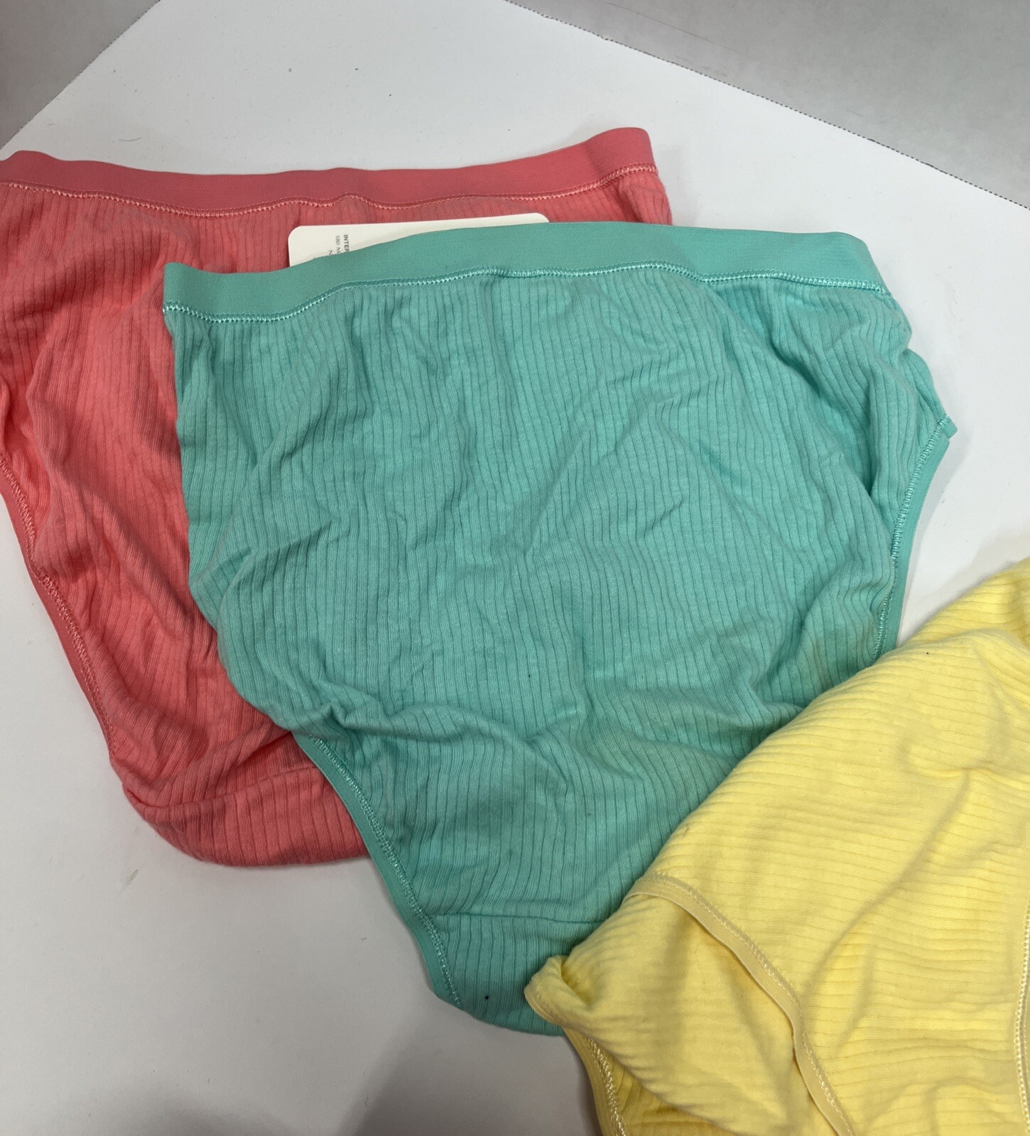 Rene Rofe VINTAGE 90’s Stretch Cotton High Cut Brief Panties 3 Pk Sz 6 Med