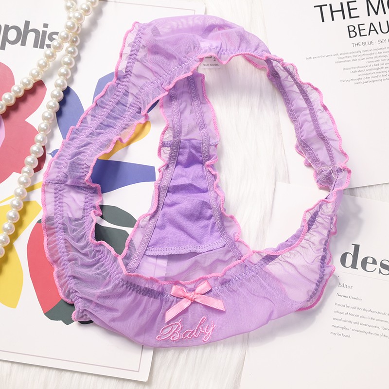 4 Pack Lot Sexy Womens See Through Sheer Panties Thongs Underwear Sissy Lingerie