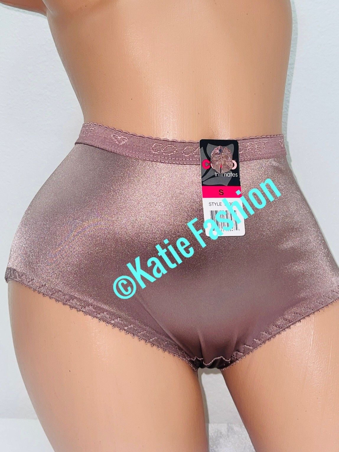 6 Pack High Waist Full Coverage Shiny Smooth Silky Satin Brief Panty Underwear M