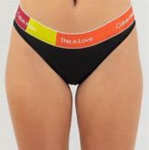 Calvin Klein Women’s Pride This Is Love Colorblocked Bikini Panties Black SMALL