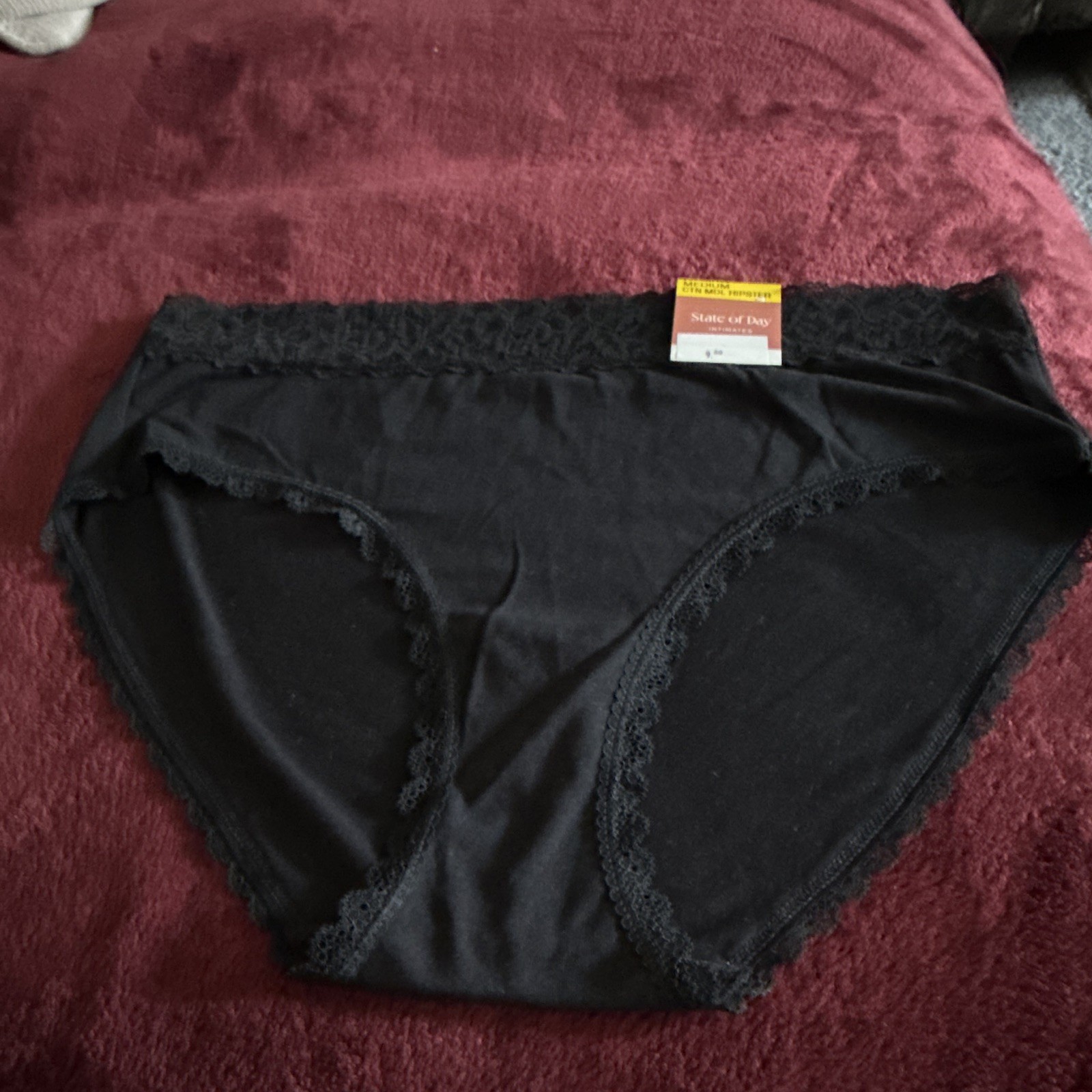 State of Day Women’s Brief Panties M 3-Pack Beige/Black Leopard Lace