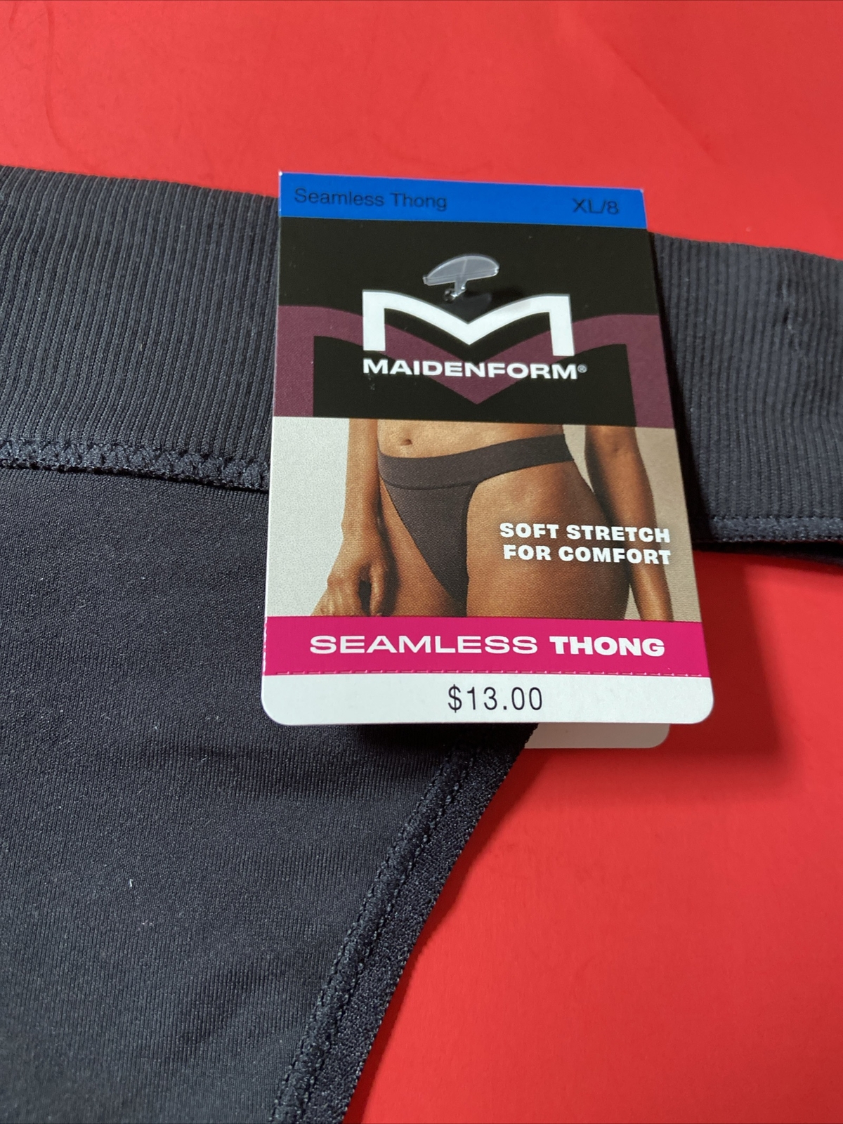 NEW! MAIDENFORM SEXY SEAMLESS BLACK THONG PANTIES/ $13/ Size 8 /X-LARGE/REDUCED!