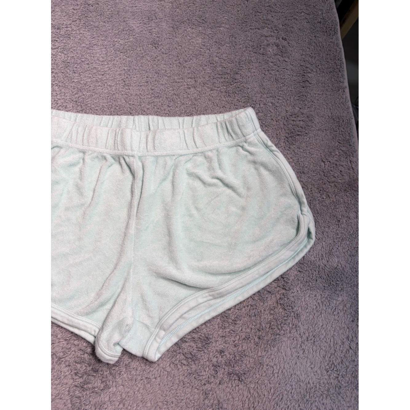 Lake Light Mint Terry Cloth Lounge pajama Shorts medium