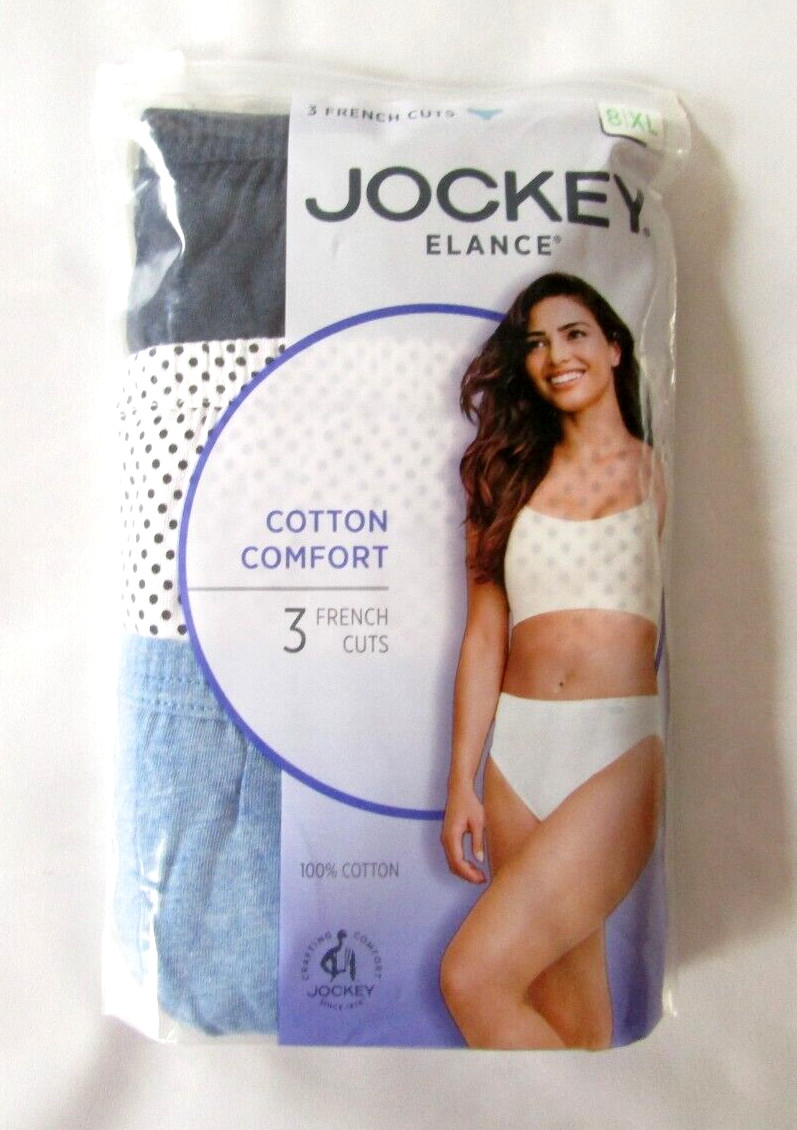 Women’s Jockey 3-Pack French Cut (Heather Blue/Deep Blue)100% Cotton Underwear