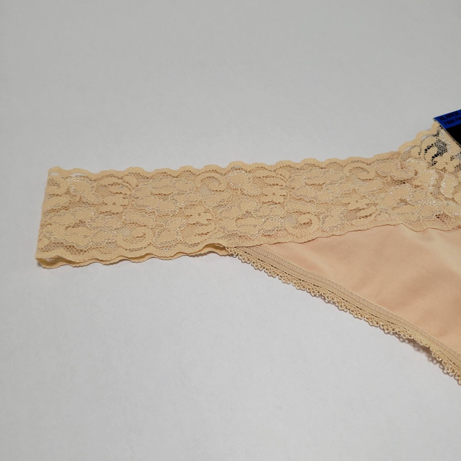 INC Women’s Lace-Trim Thong Lingerie Underwear Almond Latte NWT Size XL