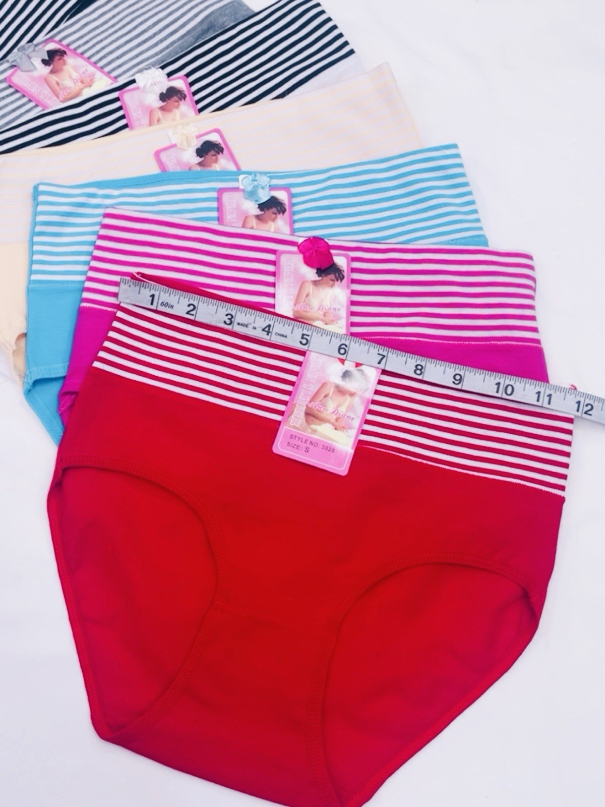 Lot 6 Women’s High Waisted Cotton Full Coverage Soft Stretch Panties 3028 Sz L