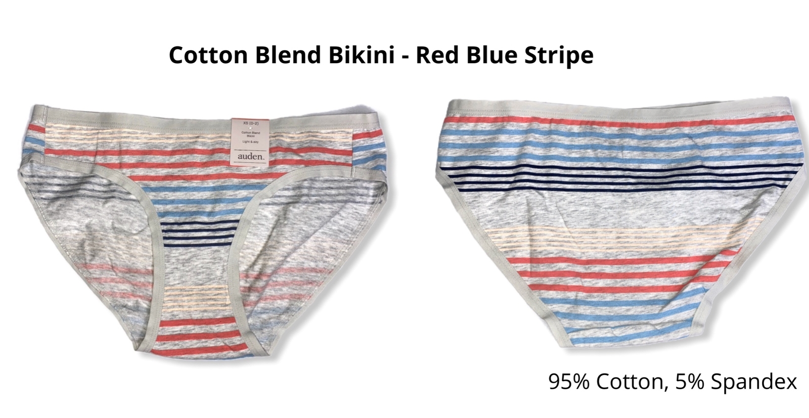Women’s 5pk Assorted Styles & Colors Underwear – Auden – Size XS (0-2) – 697