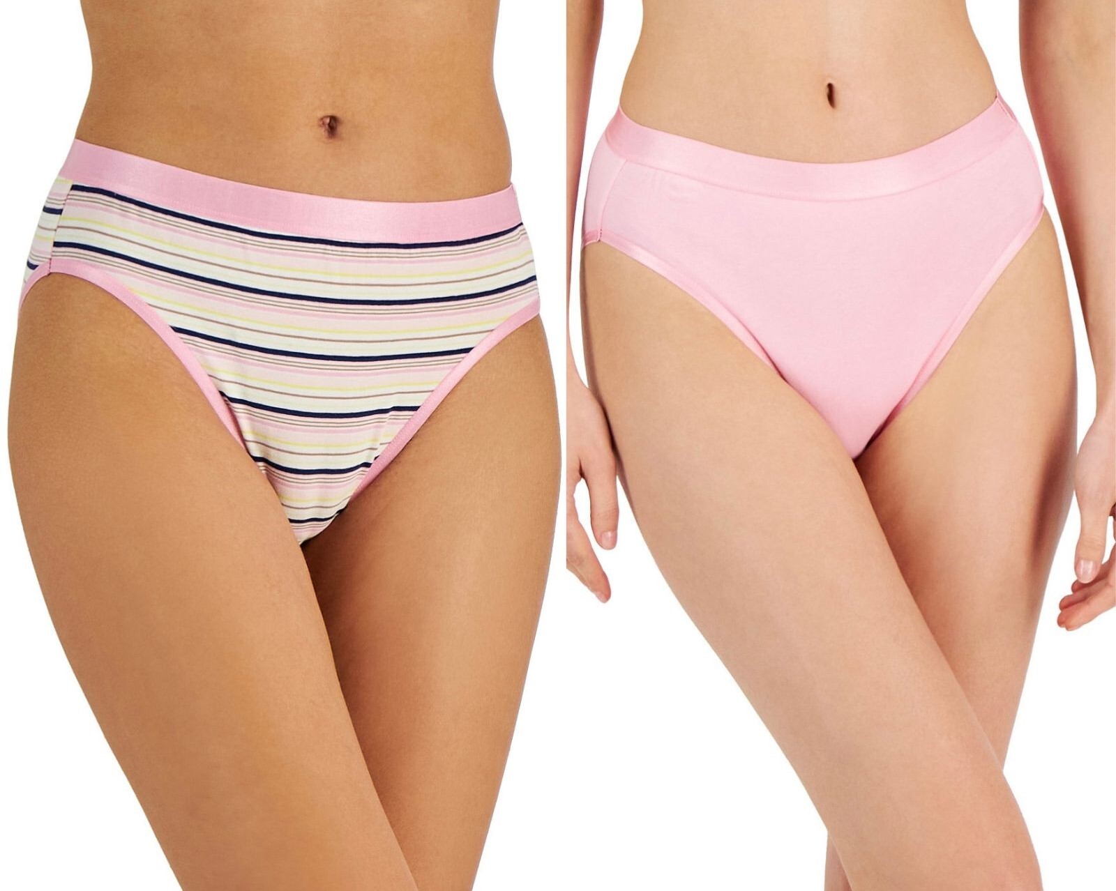 Jenni Women’s Elastic Waistband 2-Pk Hi-Cut Bikini Underwear