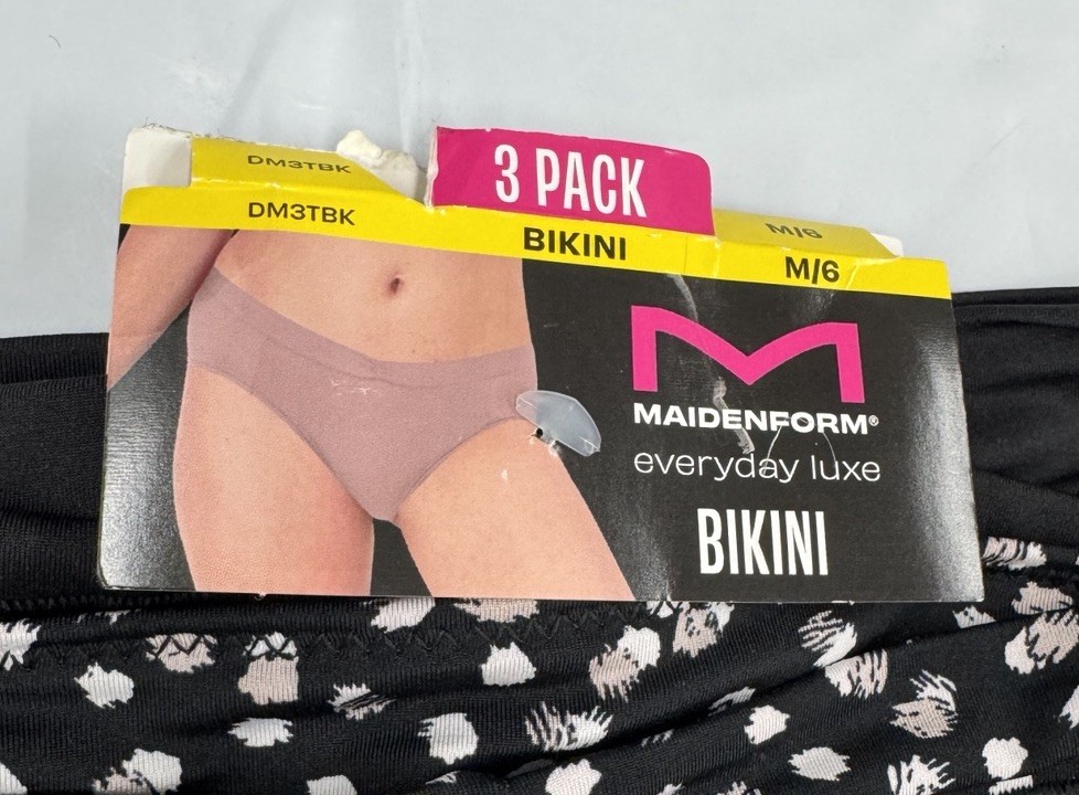 NEW 3 Pack Maidenform Everyday Luxe Bikini Panties M/6 Multi-Color DM3TBK