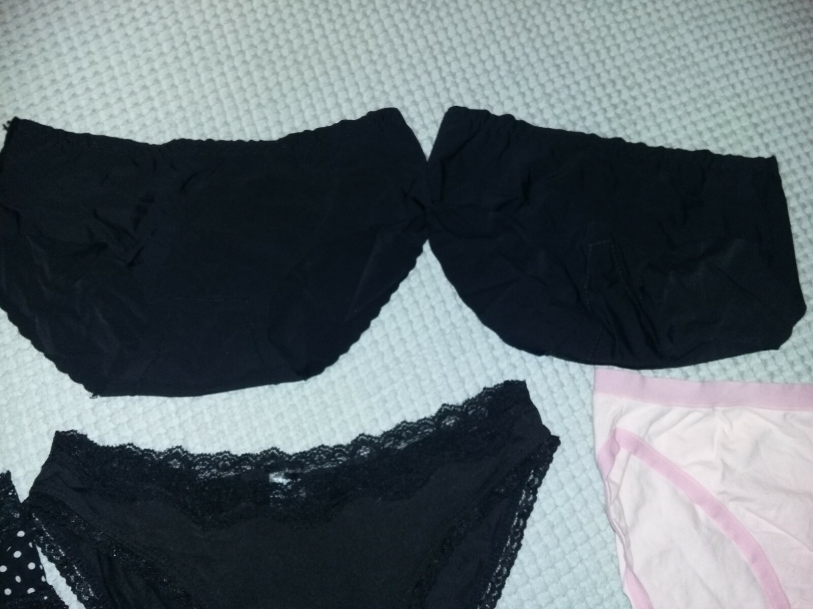 NEW Lot of 7 Panties Panty Underwear Set S/M pink white black nude polka dot