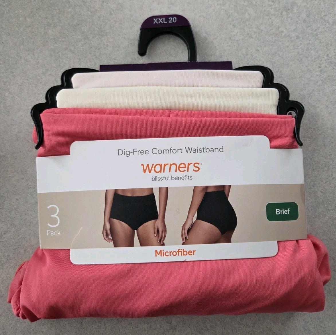 Warners Blissful Benefits XXL Tummy Smoothing Microfiber Briefs 3 PACK #10726