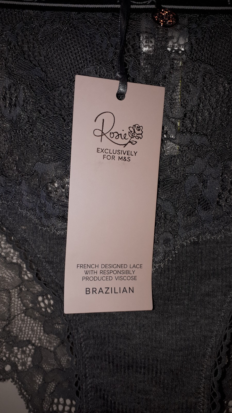 Women’s M&S Rosie Lounge Grey Marl Brazillian Knickers UK Size 20 BNWT
