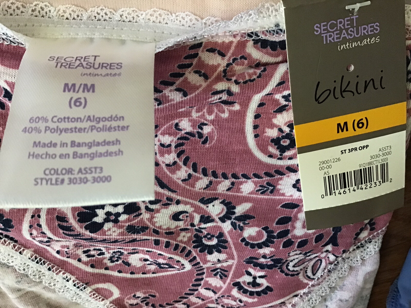 New Secret Treasures Bikini Panties Lot of 6, Medium (6) Multi Color (C32-5)