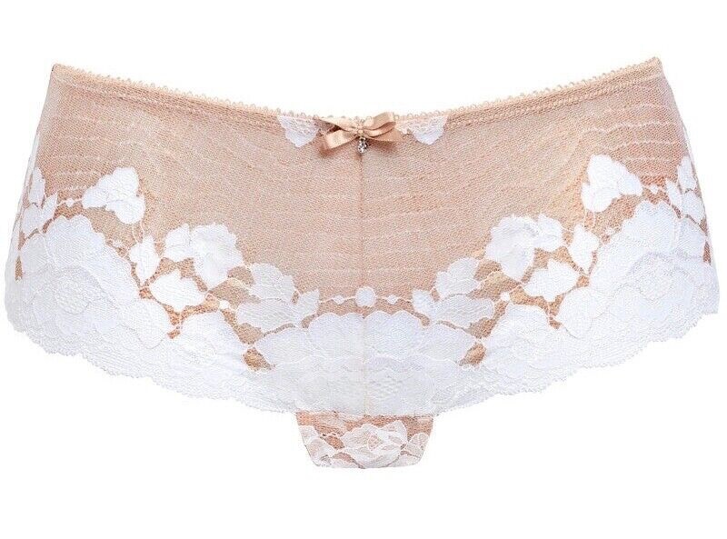 Fantasie Marianna Short Brief Latte Size M 12 14 Beige White Lace Knickers 9206
