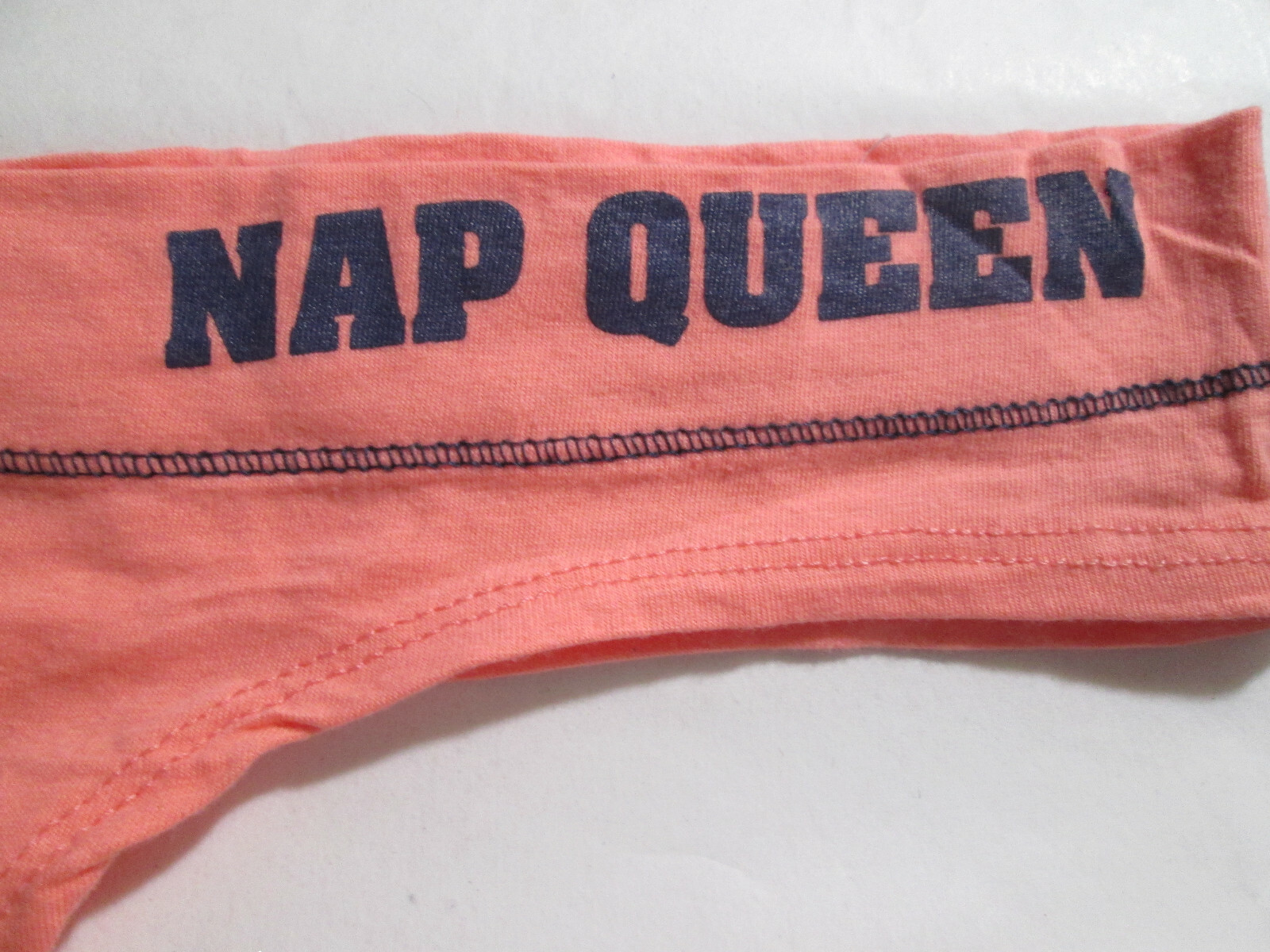 2 New 95% Cotton Thong Panties 💕 Size XL Set of ‘Nap Queen’ + White Peach Geo