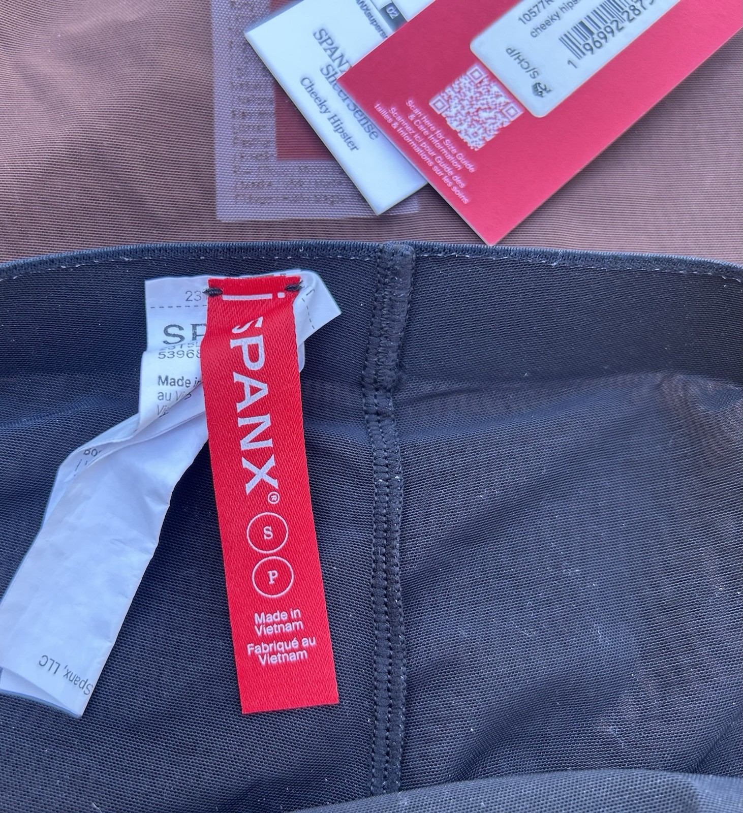Spanx Supersmooth Sheersense Cheeky Hipster Black Brown Sz S NWOT