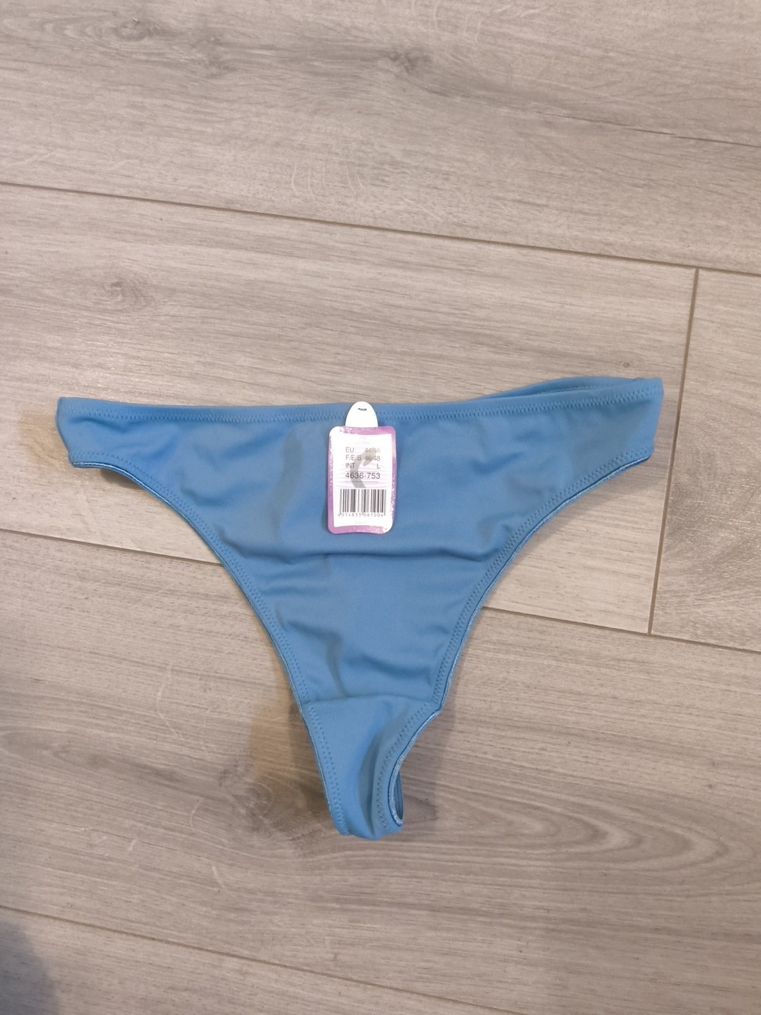 BNWT Deep Teal Blue High Cut Classic Tanga Thong Size 6-8