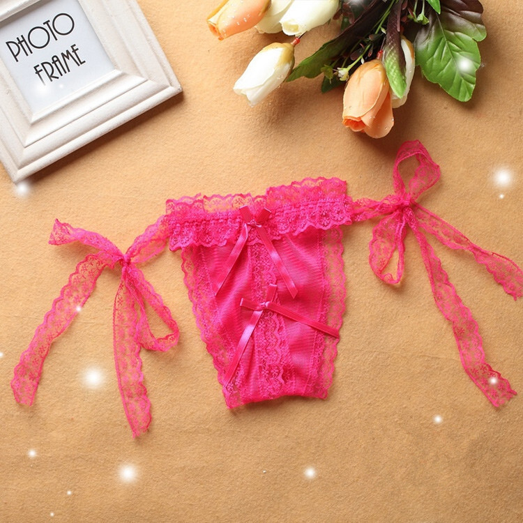 Sexy Ladies Womens Lace Sheer See Through Panties Crotchles Underwear Lingeries
