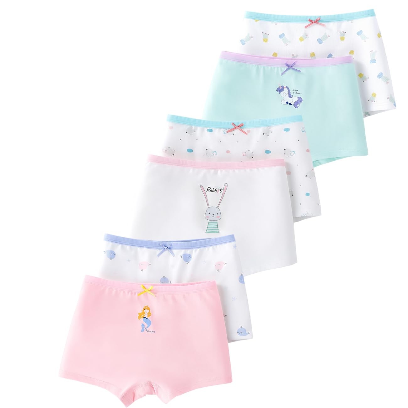 Girls Underpants Cotton Knickers 6 Pack Underwear 116122 Mixed Color…