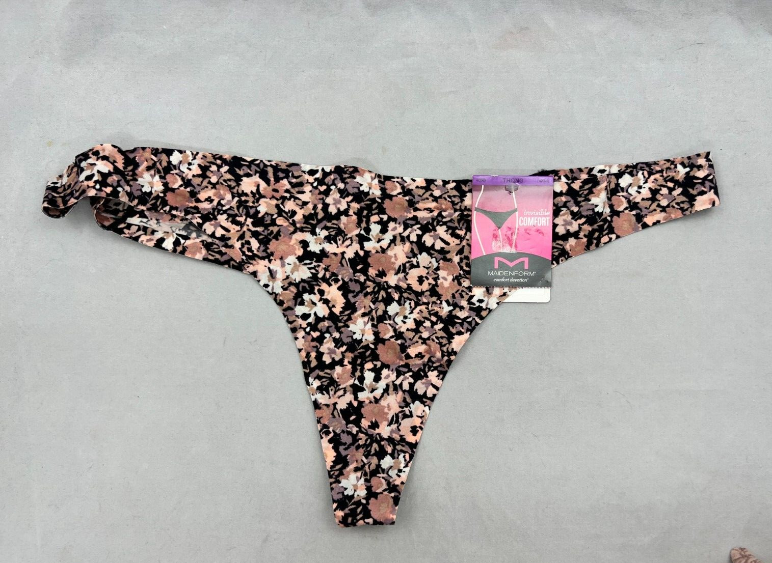 3 Pairs MAIDENFORM $39 Invisible Comfort THONGS Panties Underwear Womens 2XL / 9