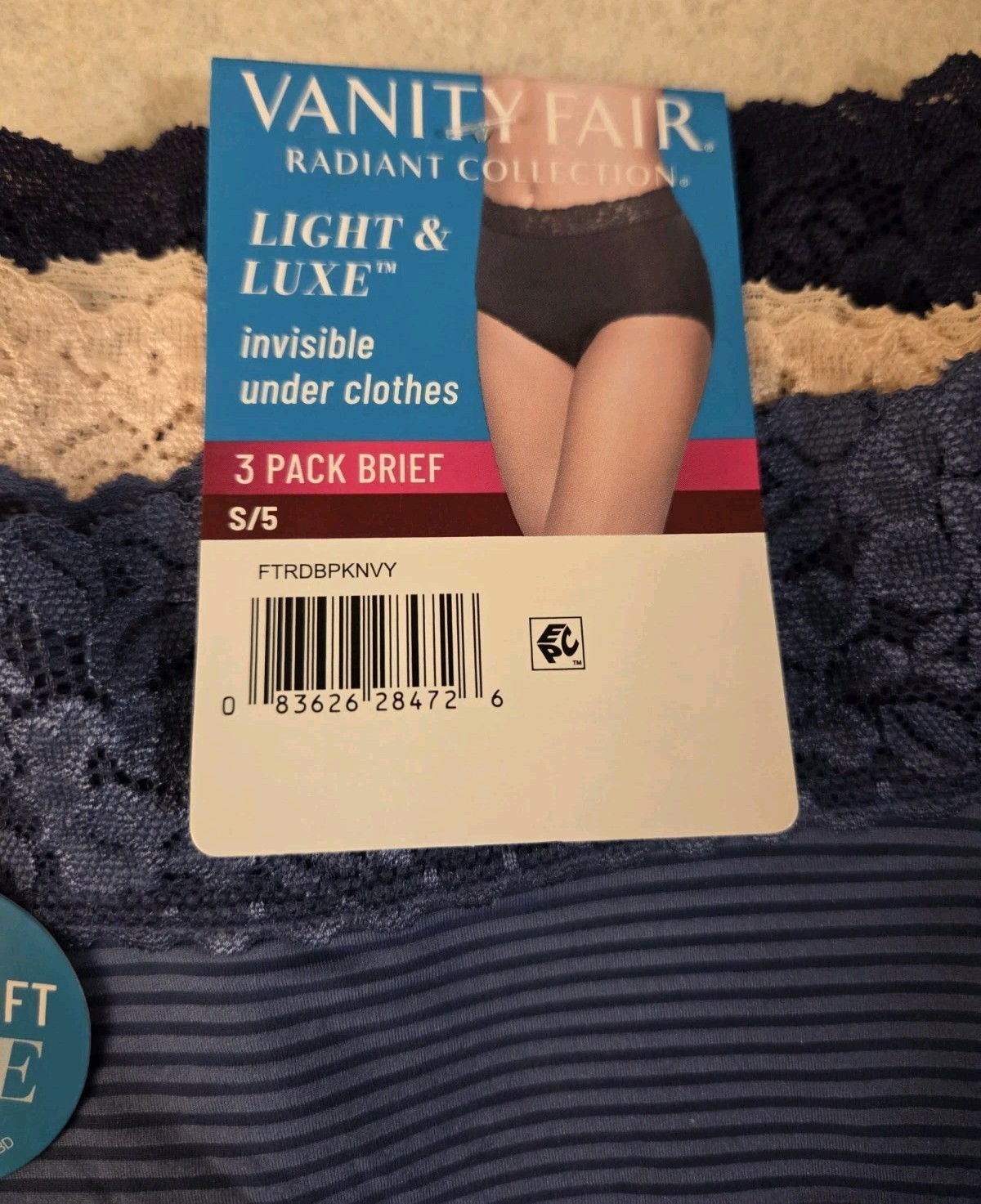 Vanity Fair Women’s SMALL (5) Light & Luxe 6 PACK Brief 3413135 Lace #21426-#103