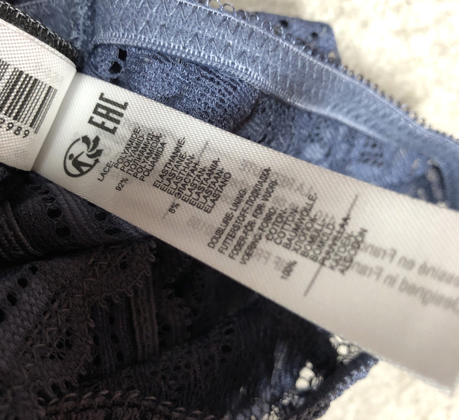 LA REDOUTE Women’s Signatures Jeanne Lace Tanga Knickers S UK 6-8 Blue