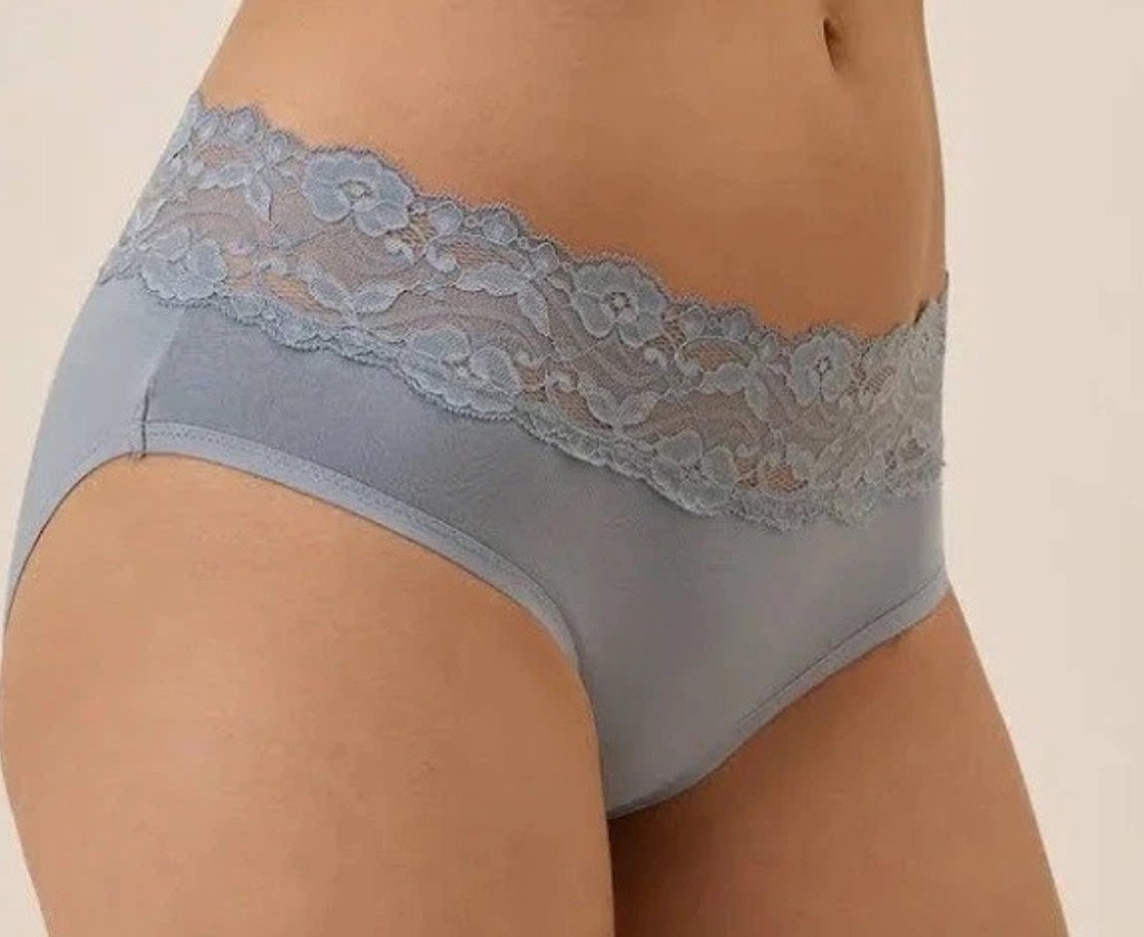 Pact size L 2pc Lace Waist Brief 95% Organic Cotton Women’s Black/Smoke India