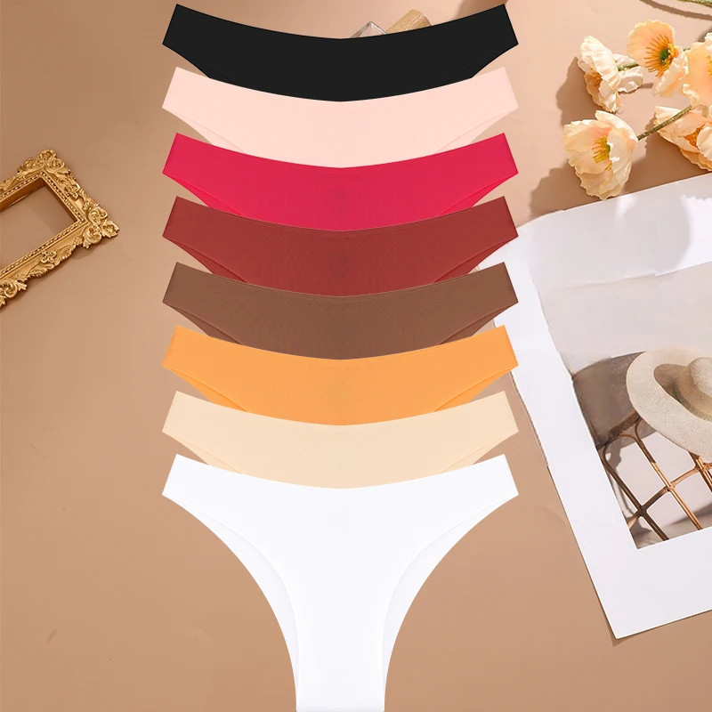 Seamless Low Rise Panties Women Brazilian Briefs Soft Stretch Comfort Fit 8 Pcs