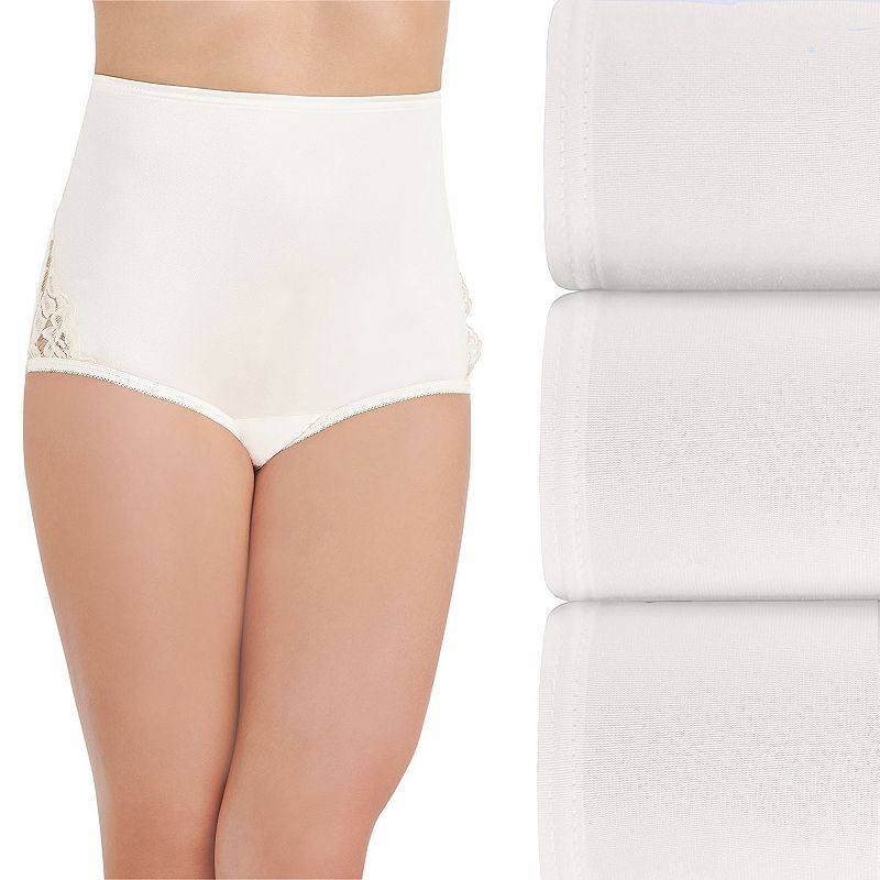3-Pk NWT VANITY FAIR Perfectly Yours Sateen Noveau Brief Panty Set Sz 9 2XL