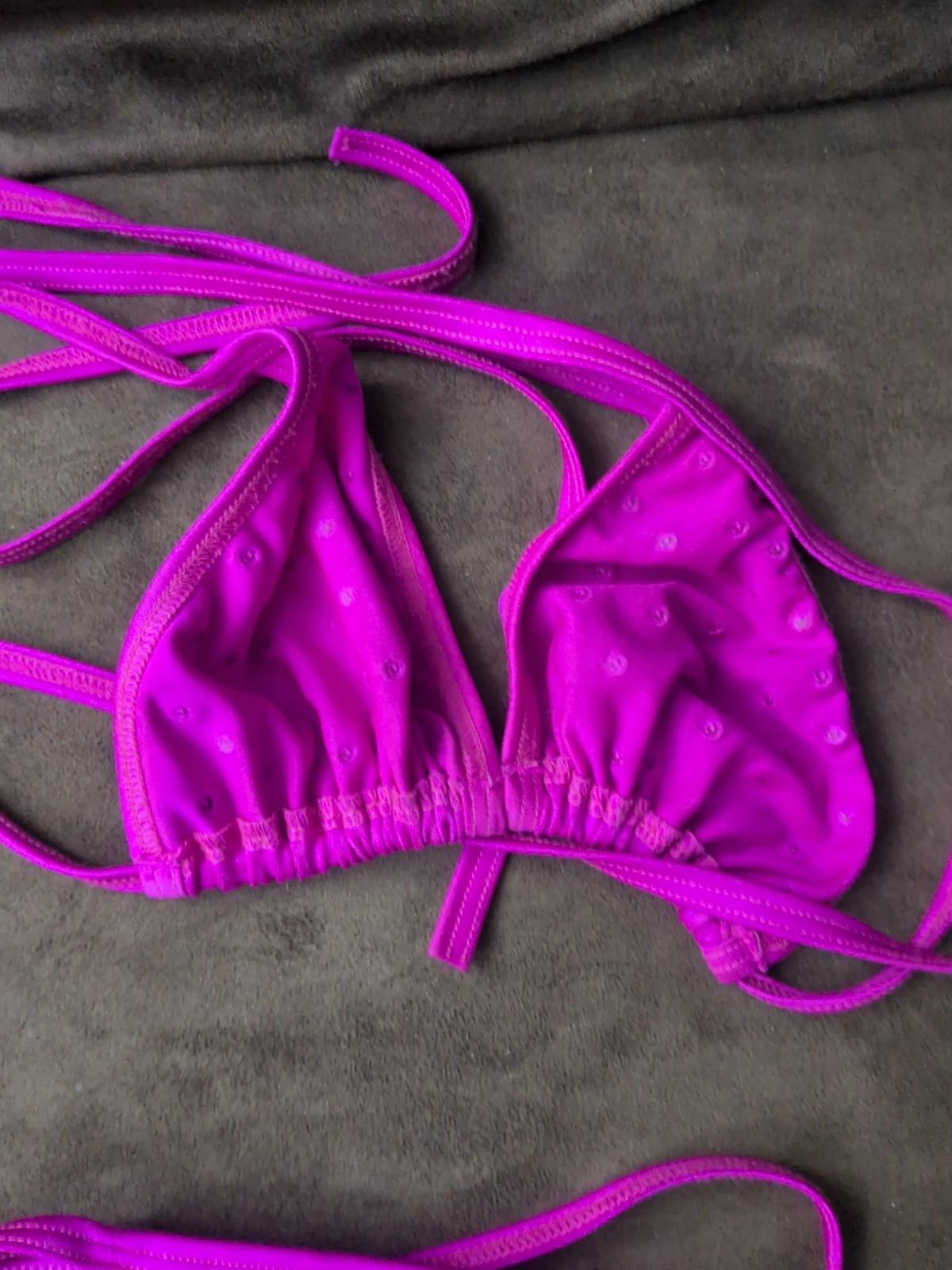 Hot Pink Bejeweled Rhinestone Bikini Style 2 Piece Lingerie Set New With Out Tag