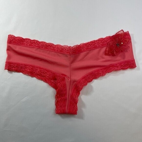Victoria’s Secret Panties S Vintage Coral Low Rise Hip Hugger Microfiber 2005